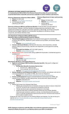 Free Arkansas Veterans’ Benefits PDF