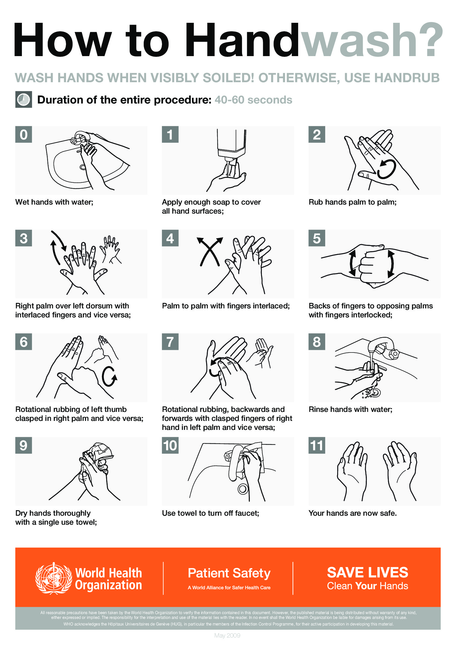 Free Health WHO Handwashing Poster Labor Law Poster 2023