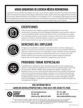 Free Missouri Earned Paid Sick Time - Spanish PDF